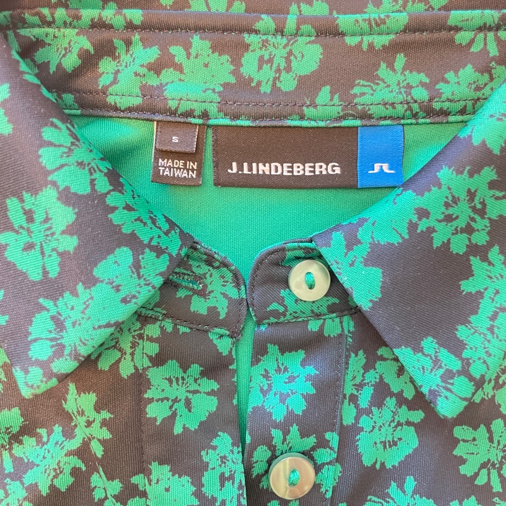 J.Lindeberg Green and Brown Floral Button Down Shirt